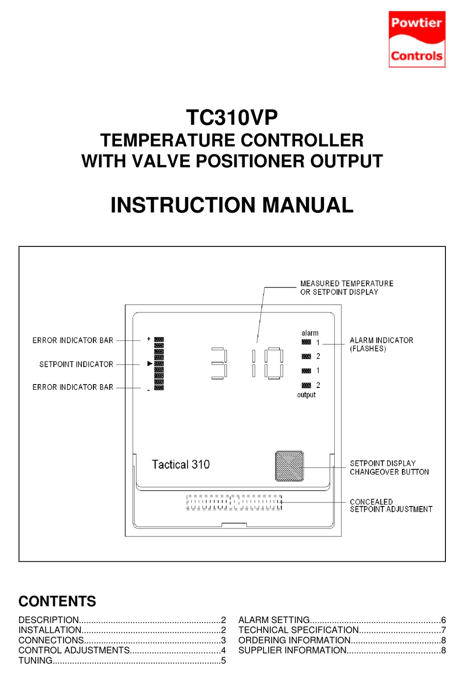 POWTIER CONTROLS TACTICAL 310 INSTRUCTION MANUAL Pdf Download ManualsLib