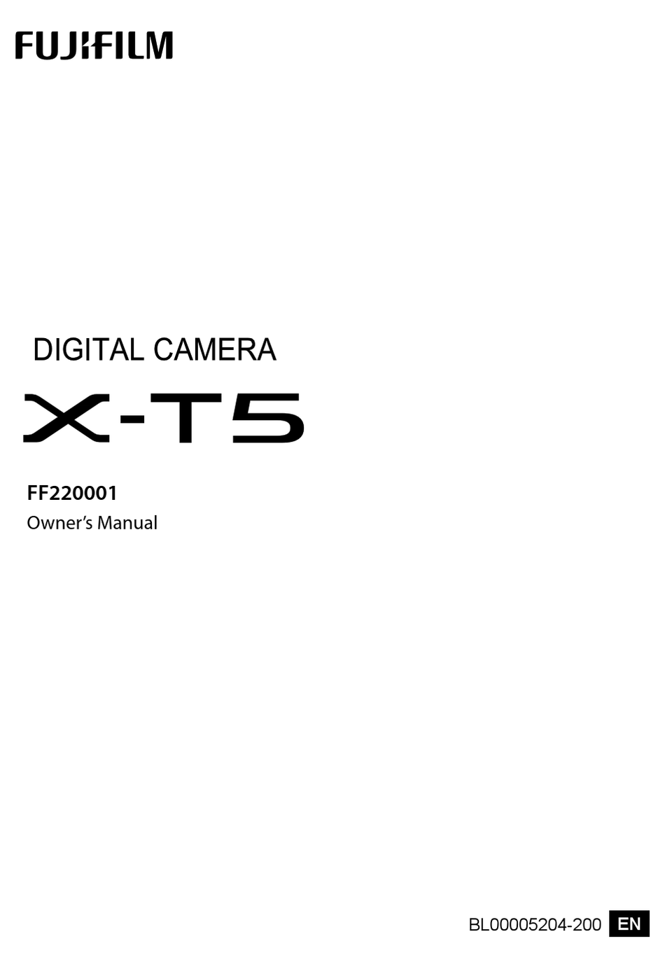 FUJIFILM X-T5 OWNER'S MANUAL Pdf Download | ManualsLib