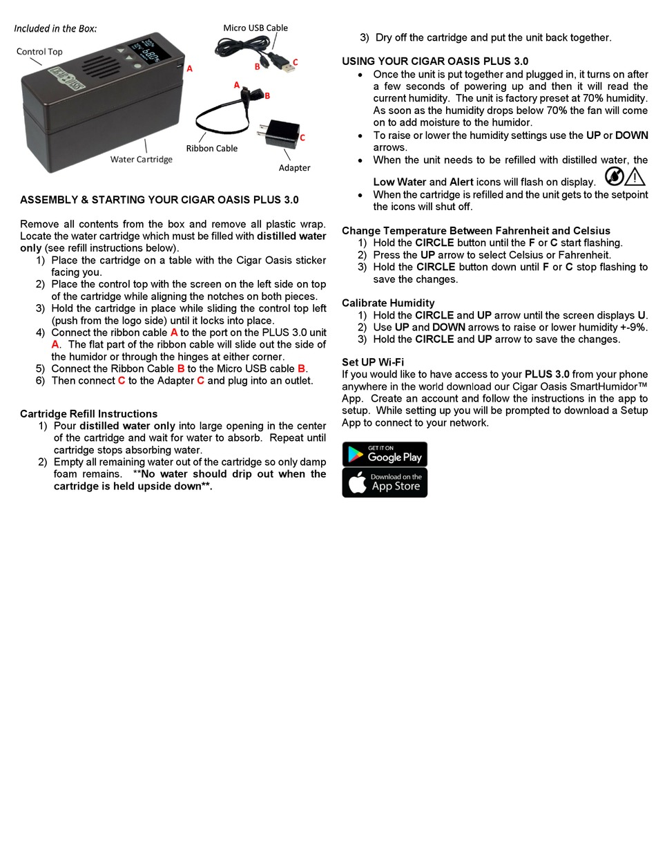 CIGAR OASIS PLUS 3.0 MANUAL Pdf Download ManualsLib