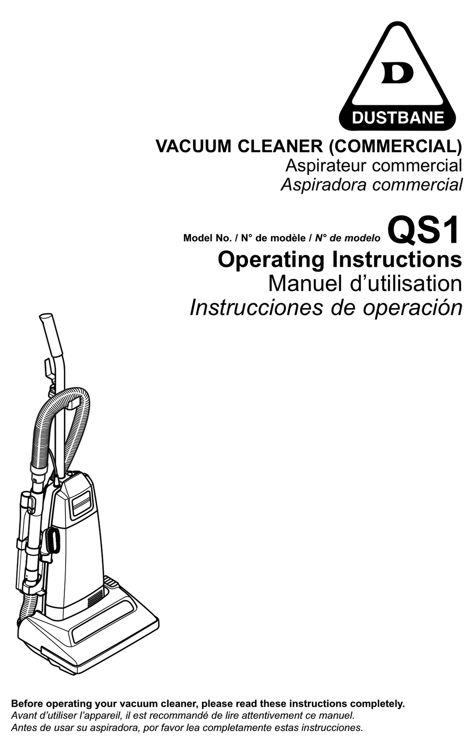DUSTBANE QS1 OPERATING INSTRUCTIONS MANUAL Pdf Download ManualsLib