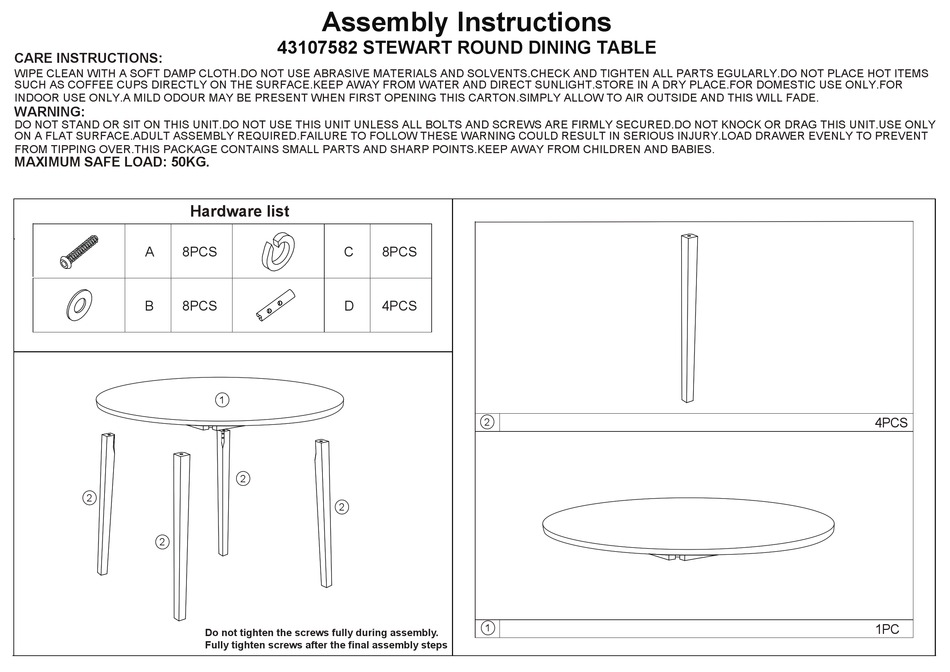 KMART STEWART 43107582 ASSEMBLY INSTRUCTIONS Pdf Download ManualsLib