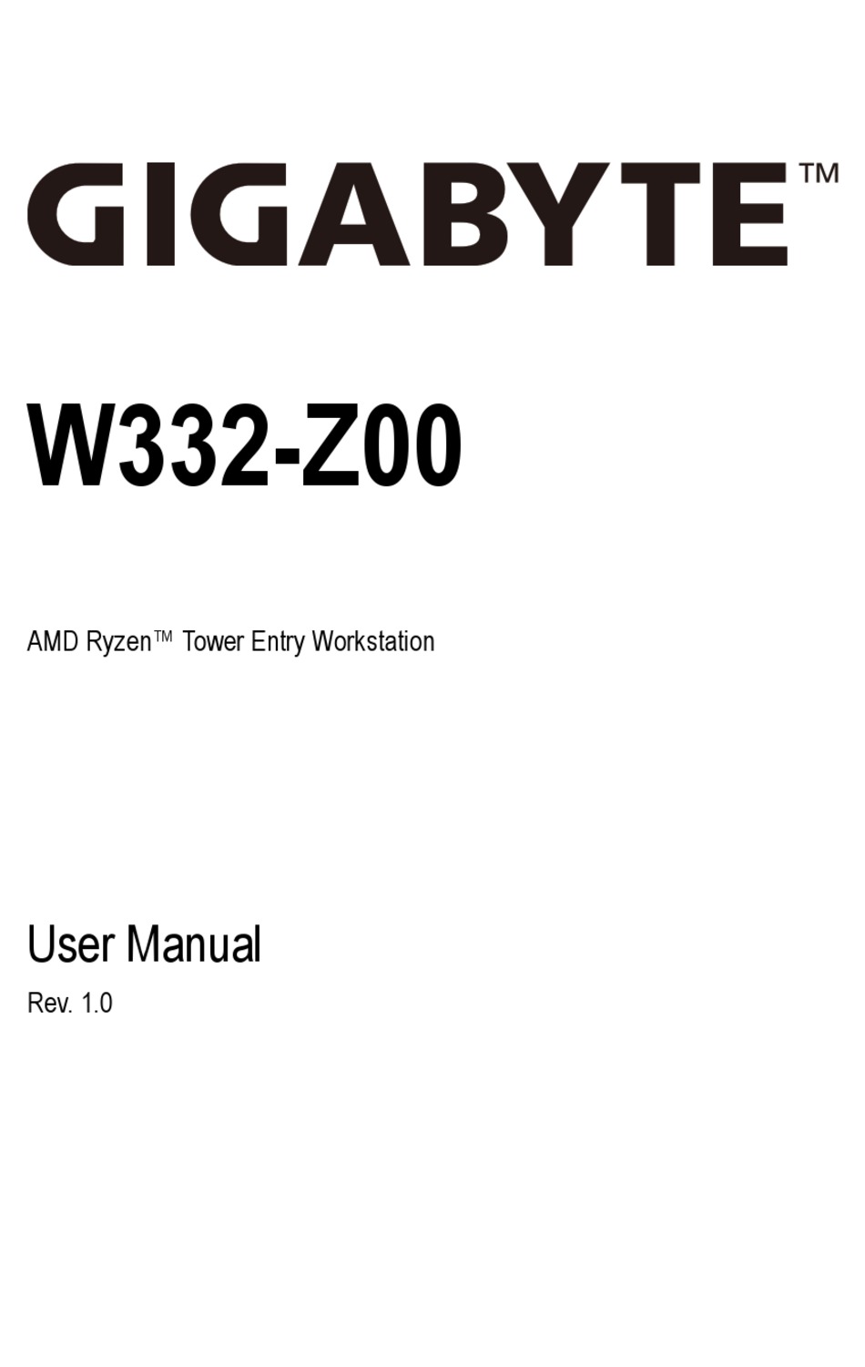 GIGABYTE W332Z00 USER MANUAL Pdf Download ManualsLib