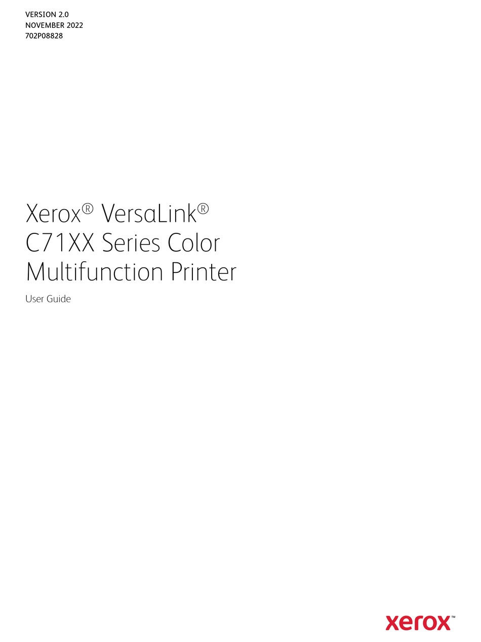 XEROX VERSALINK C71 SERIES USER MANUAL Pdf Download ManualsLib