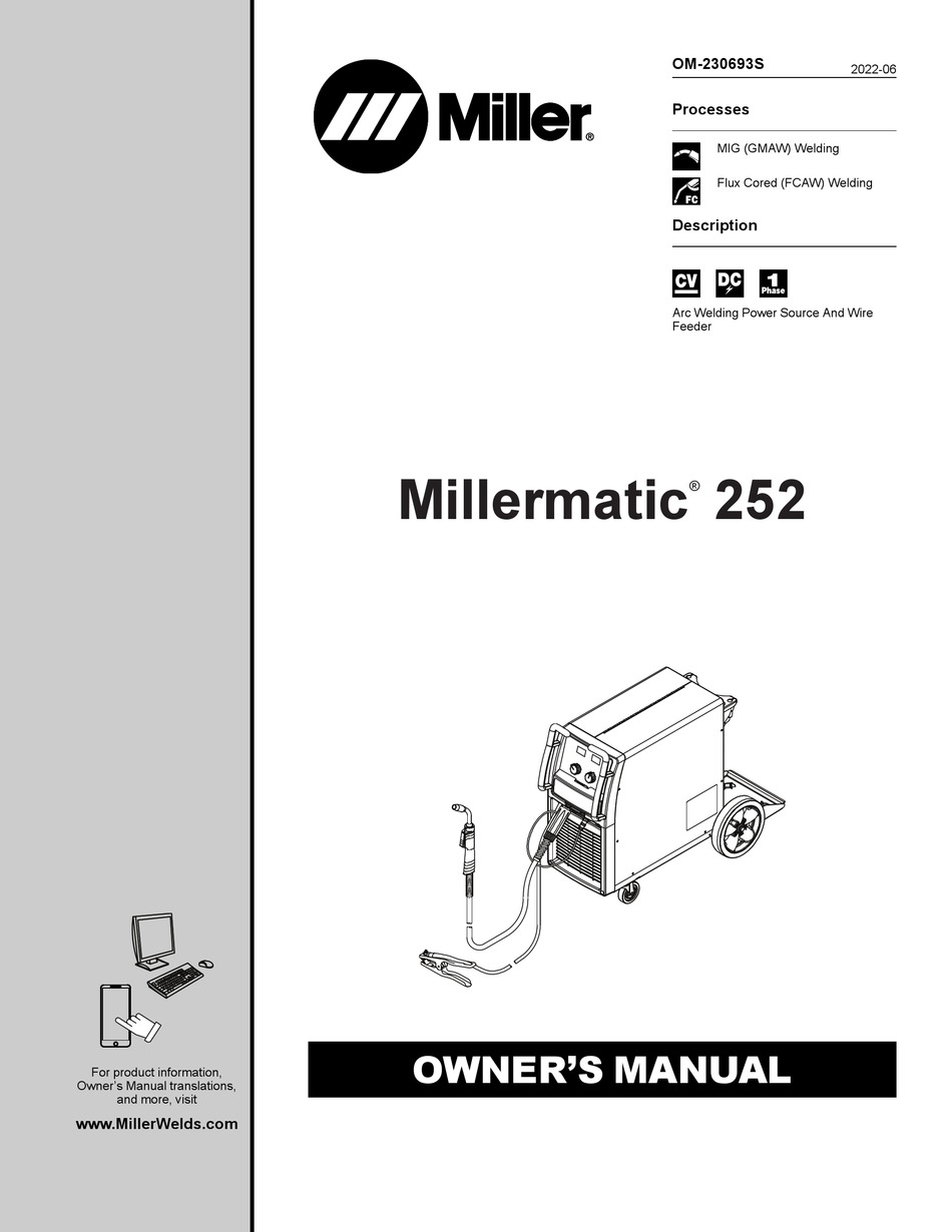 MILLER MILLERMATIC 252 OWNER'S MANUAL Pdf Download ManualsLib