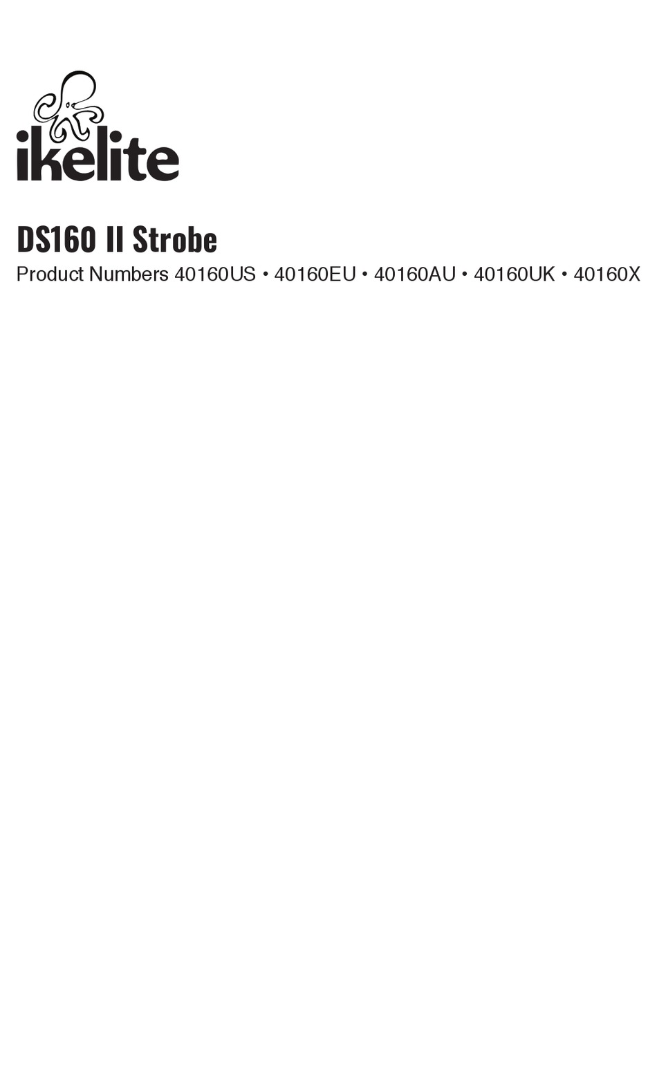 IKELITE DS160 II STROBE MANUAL Pdf Download ManualsLib