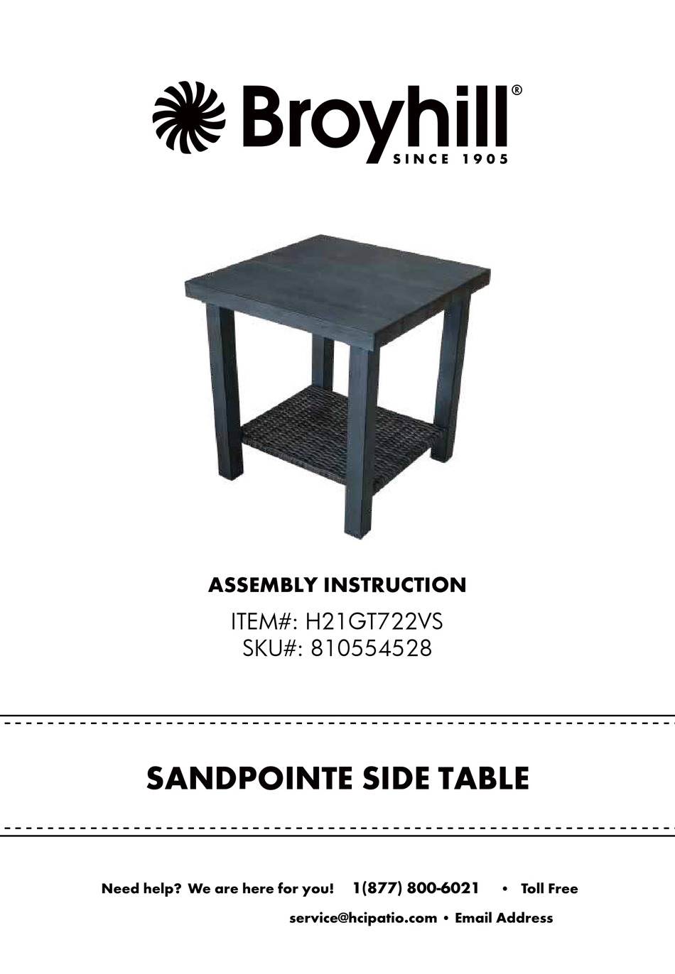 BROYHILL SANDPOINTE H21GT722VS ASSEMBLY INSTRUCTION Pdf Download