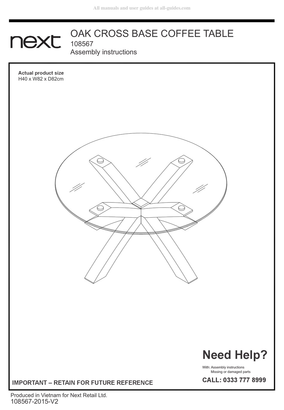NEXT 108567 ASSEMBLY INSTRUCTIONS MANUAL Pdf Download ManualsLib