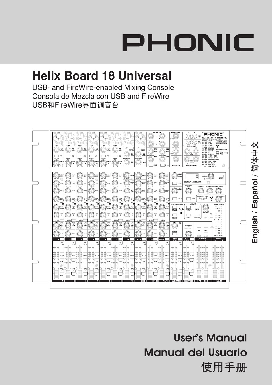 PHONIC HELIX BOARD 18 UNIVERSAL USER MANUAL Pdf Download ManualsLib