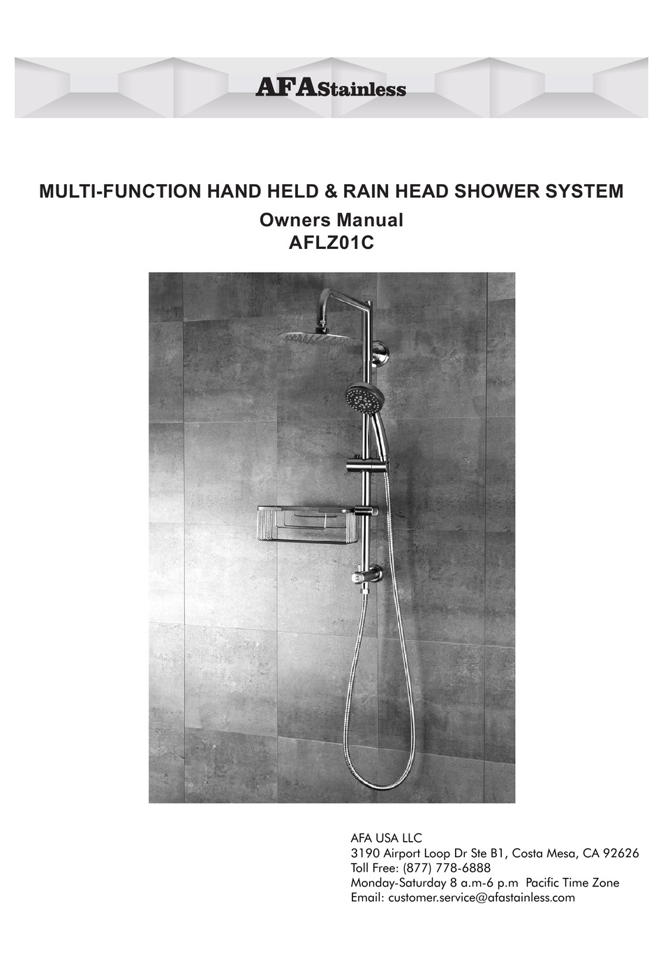 AFA STAINLESS AFLZ01C OWNER'S MANUAL Pdf Download ManualsLib