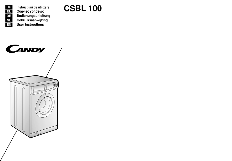 CANDY CSBL 100 USER INSTRUCTIONS Pdf Download ManualsLib