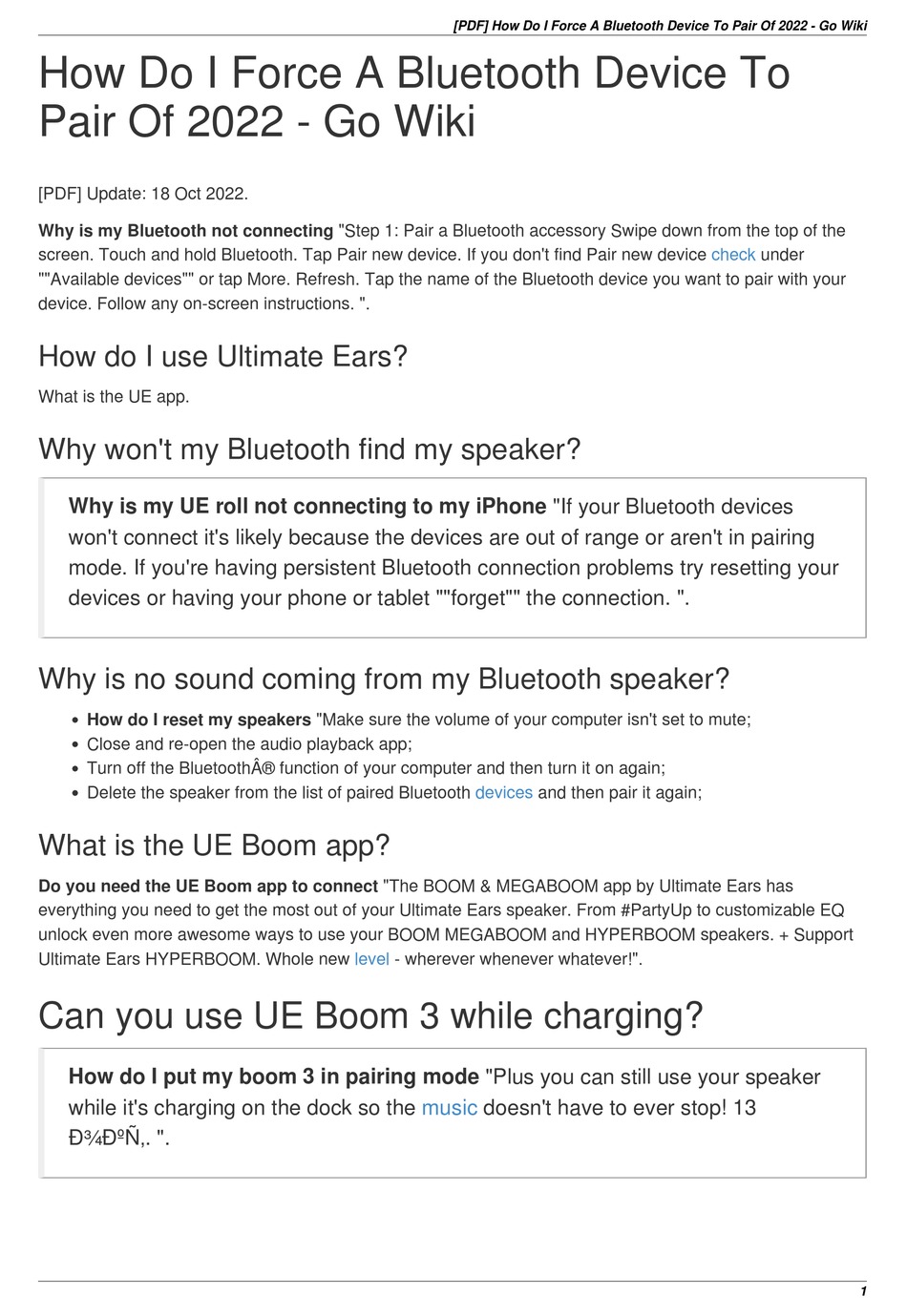 ULTIMATE EARS BOOM 3 HOW DO Pdf Download ManualsLib