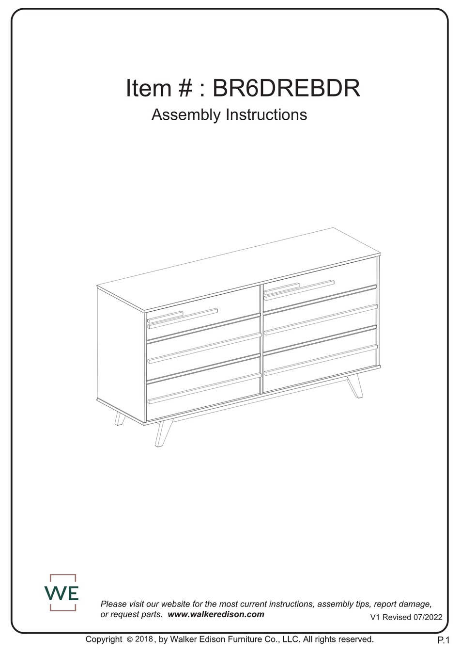 WALKER EDISON BR6DREBDR ASSEMBLY INSTRUCTIONS MANUAL Pdf Download
