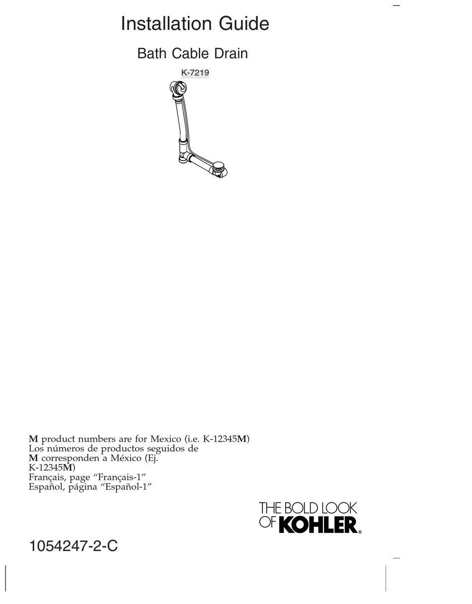 Kohler K Installation Manual Pdf Download Manualslib