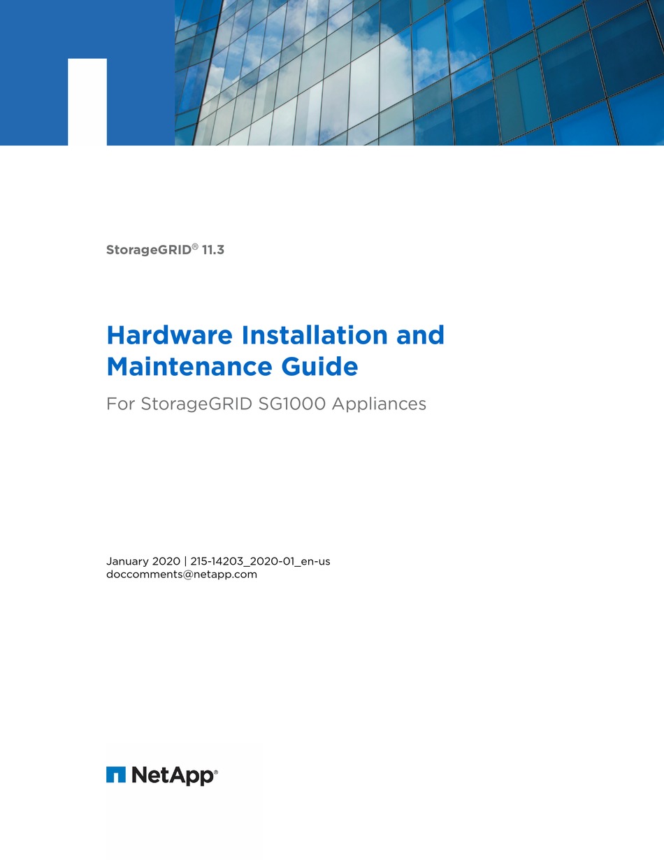 NETAPP STORAGEGRID SG1000 HARDWARE INSTALLATION AND MAINTENANCE MANUAL