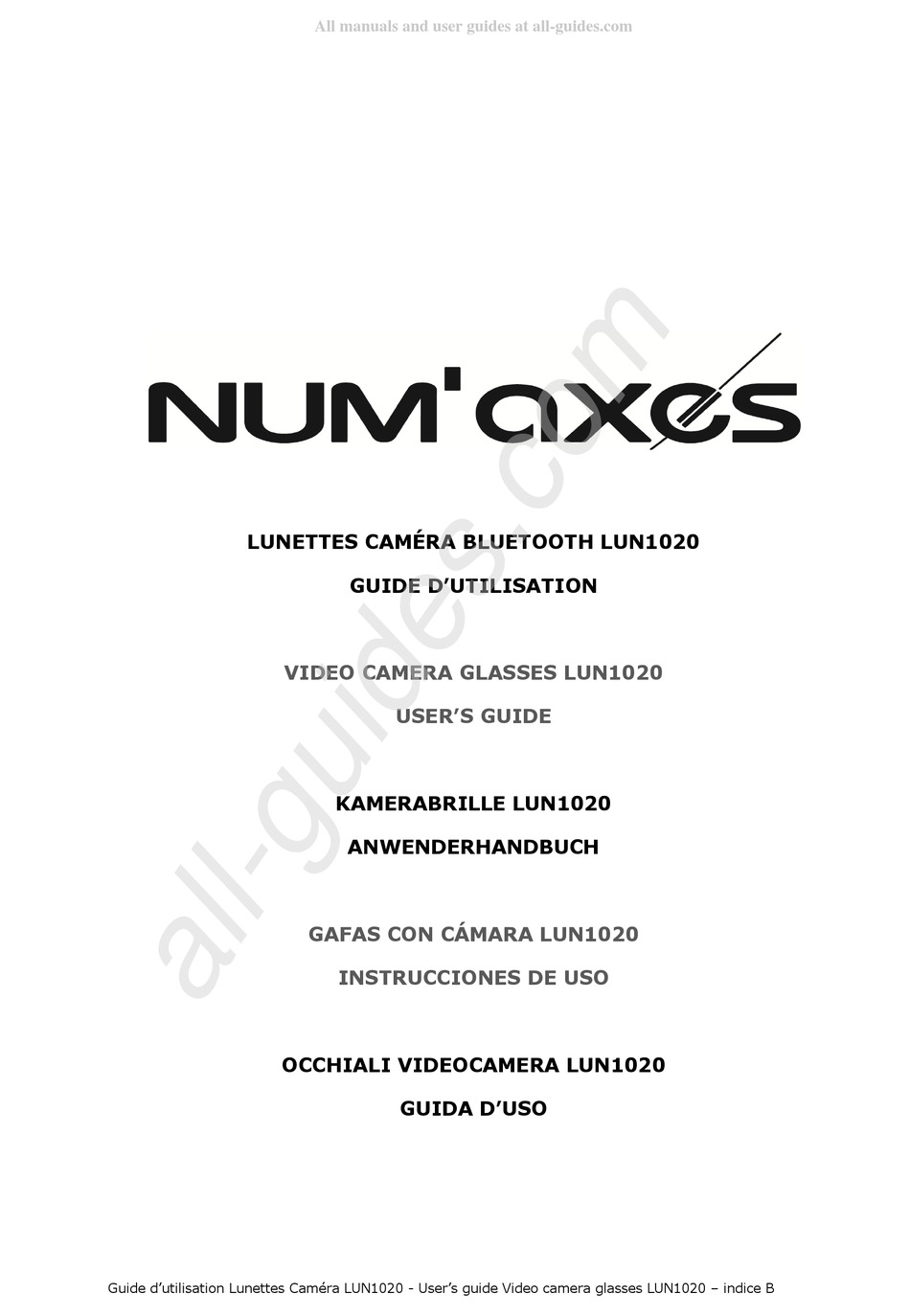 NUM'AXES LUN1020 USER MANUAL Pdf Download ManualsLib