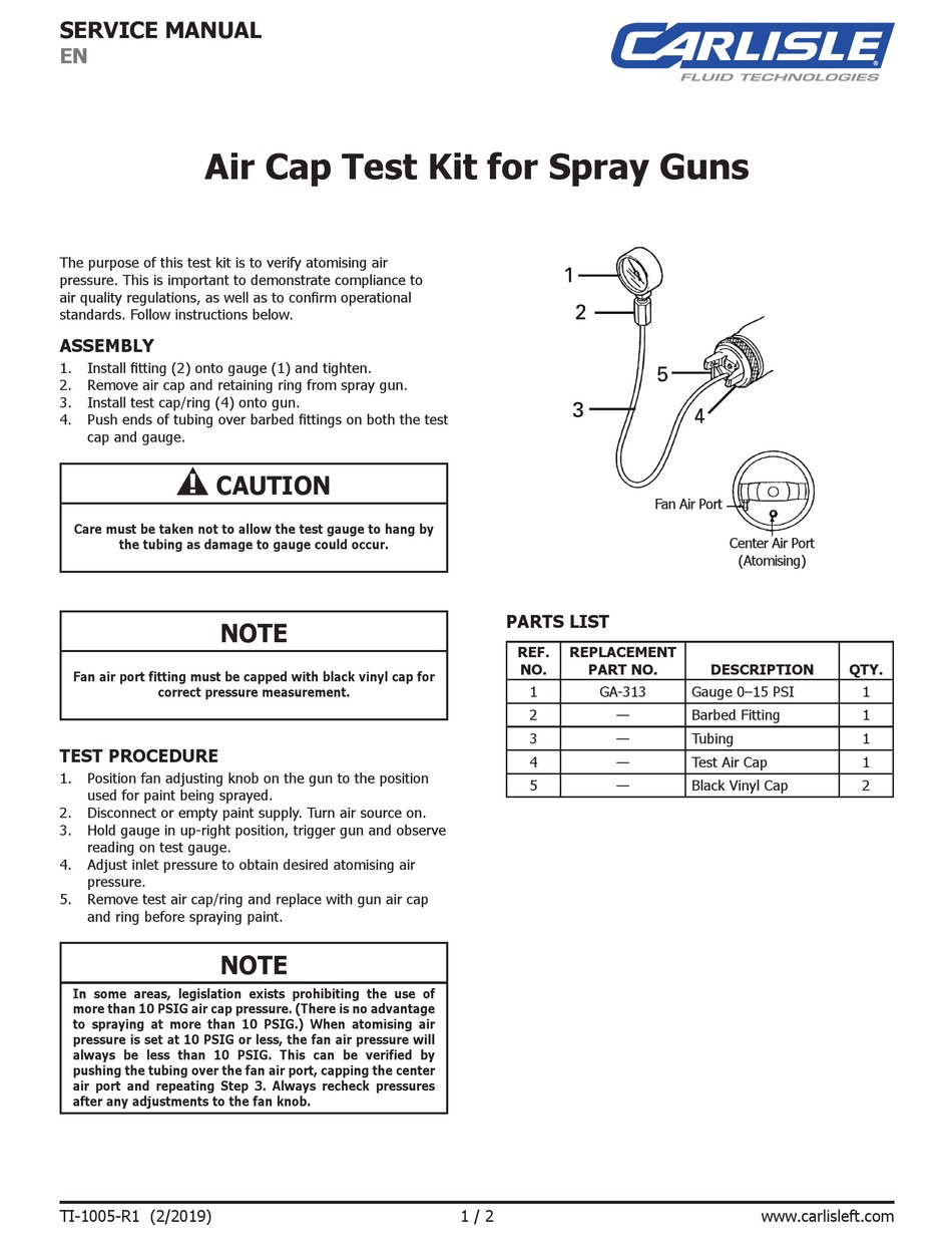 CARLISLE FLUID TECHNOLOGIES GA313 SERVICE MANUAL Pdf Download ManualsLib