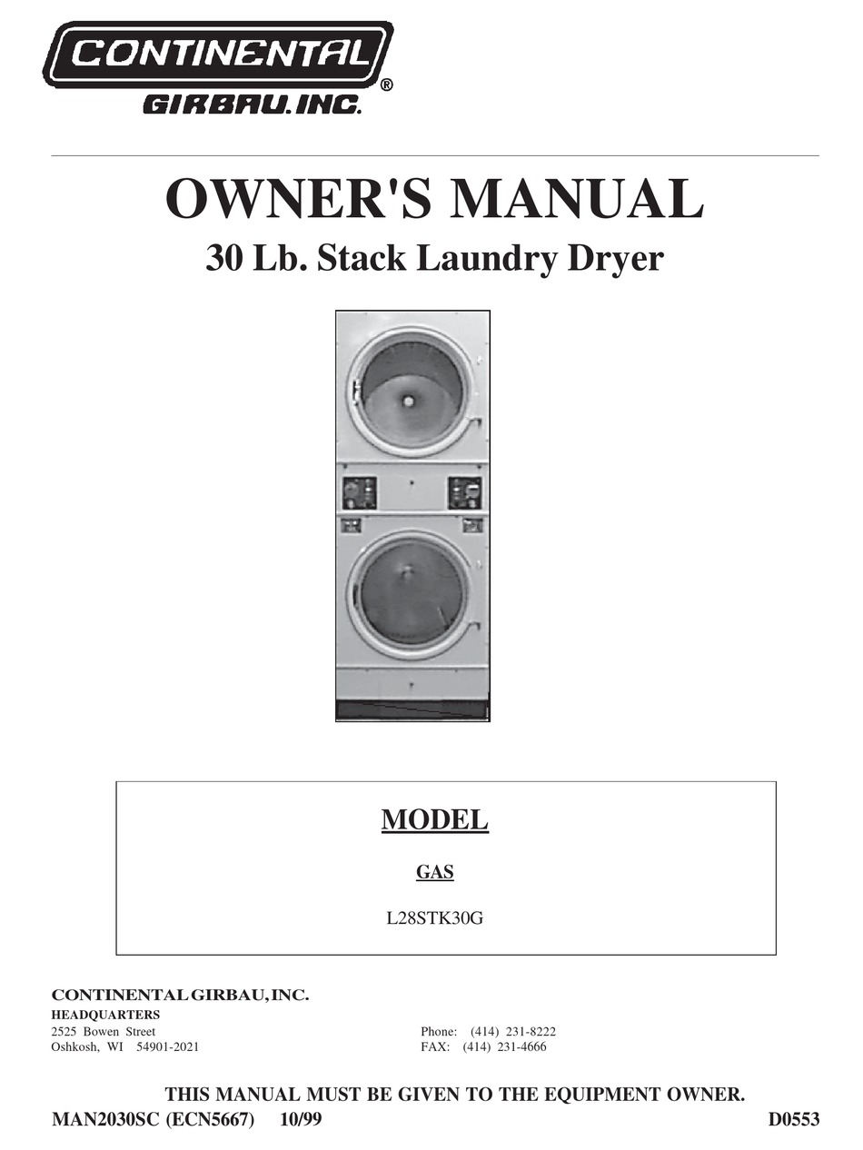 CONTINENTAL GIRBAU L28STK30G OWNER'S MANUAL Pdf Download ManualsLib