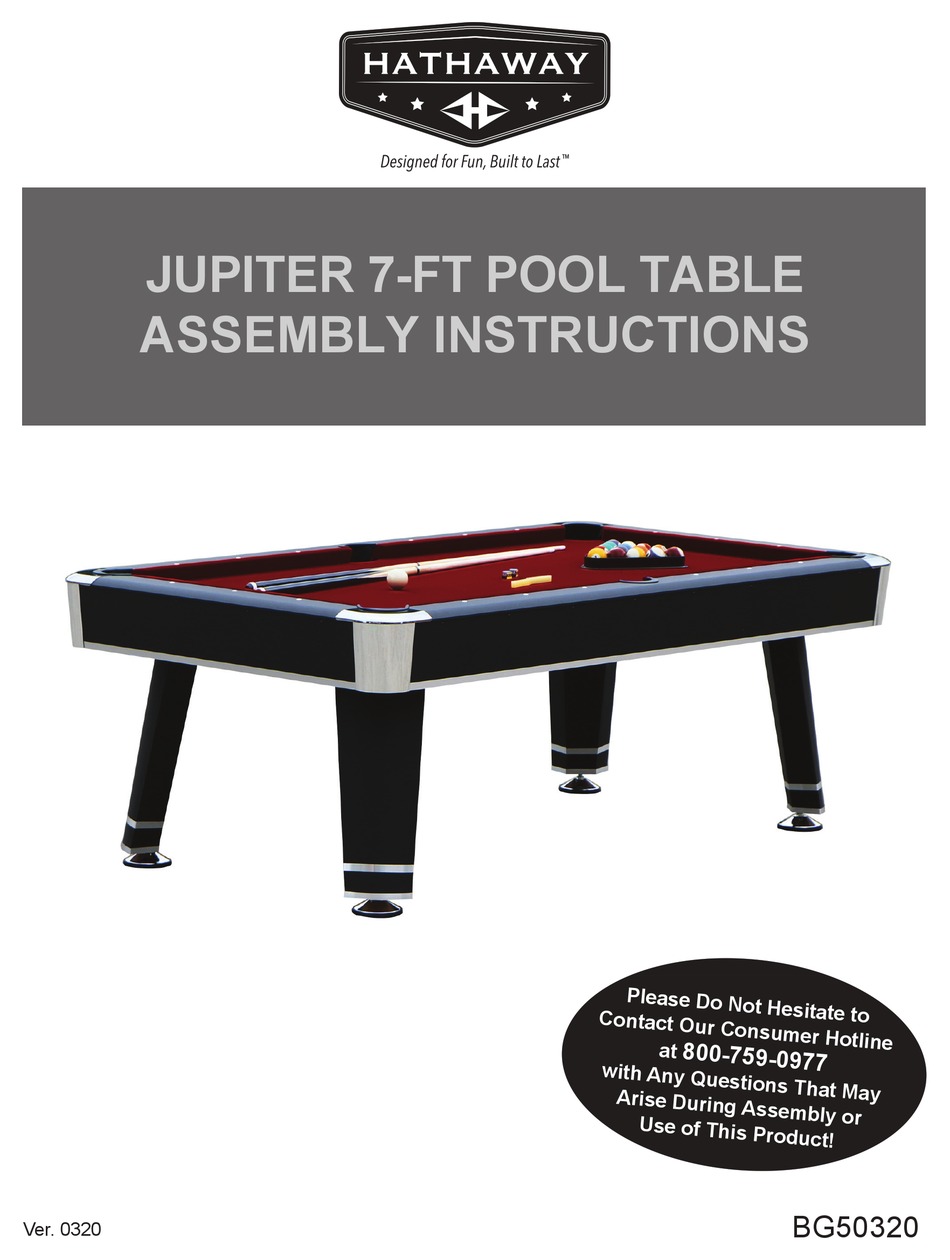 HATHAWAY JUPITER BG50320 ASSEMBLY INSTRUCTIONS MANUAL Pdf Download