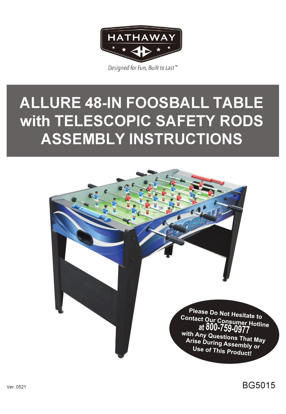 HATHAWAY ALLURE BG5015 ASSEMBLY INSTRUCTIONS MANUAL Pdf Download