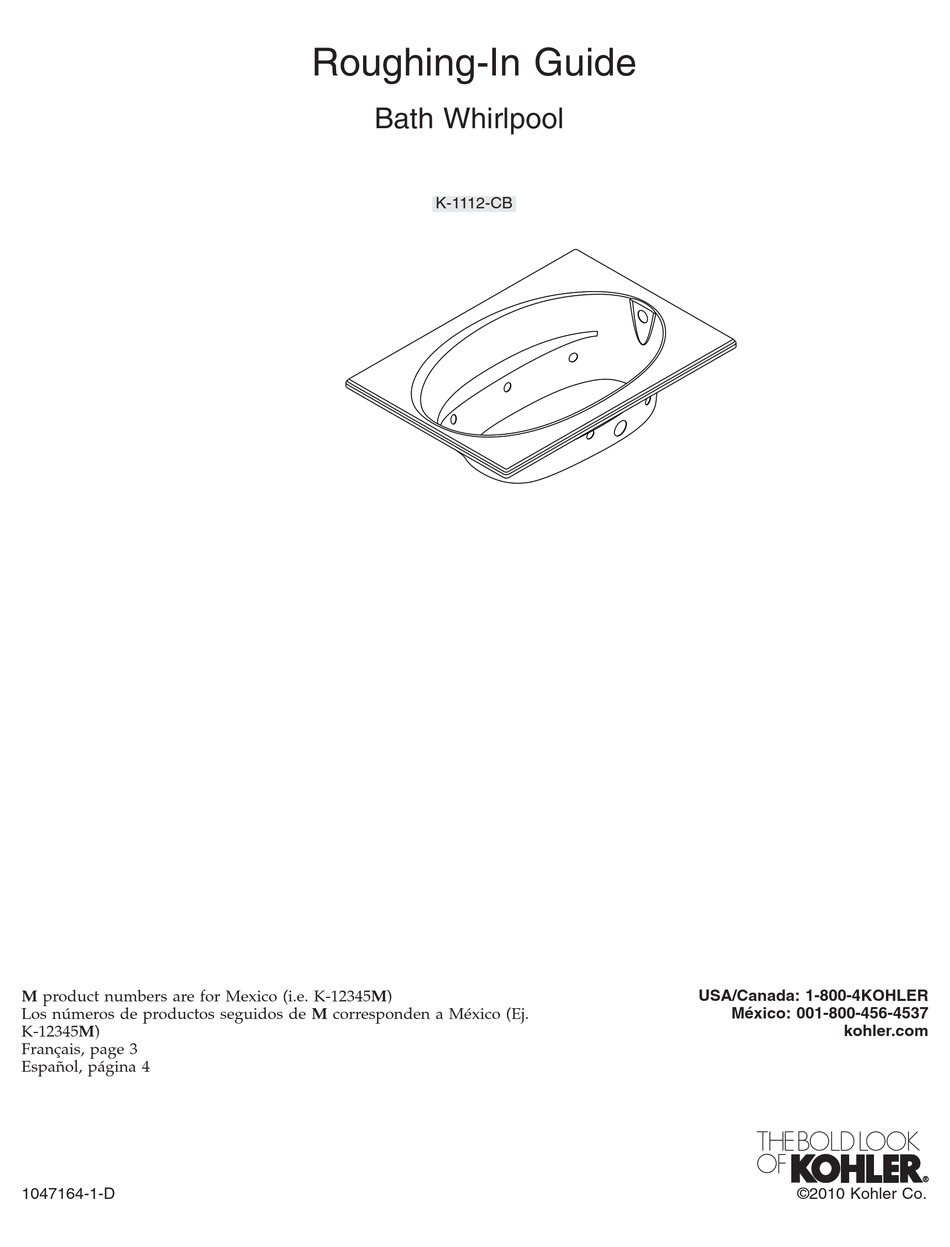 Kohler K 1112 Cb Roughing In Manual Pdf Download Manualslib