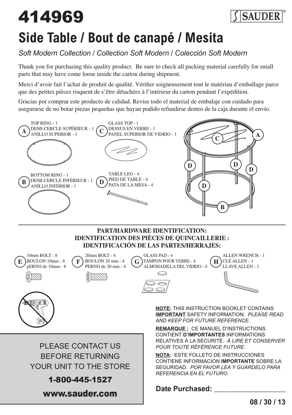 SAUDER SOFT MODERN 414969 ASSEMBLY INSTRUCTIONS Pdf Download ManualsLib