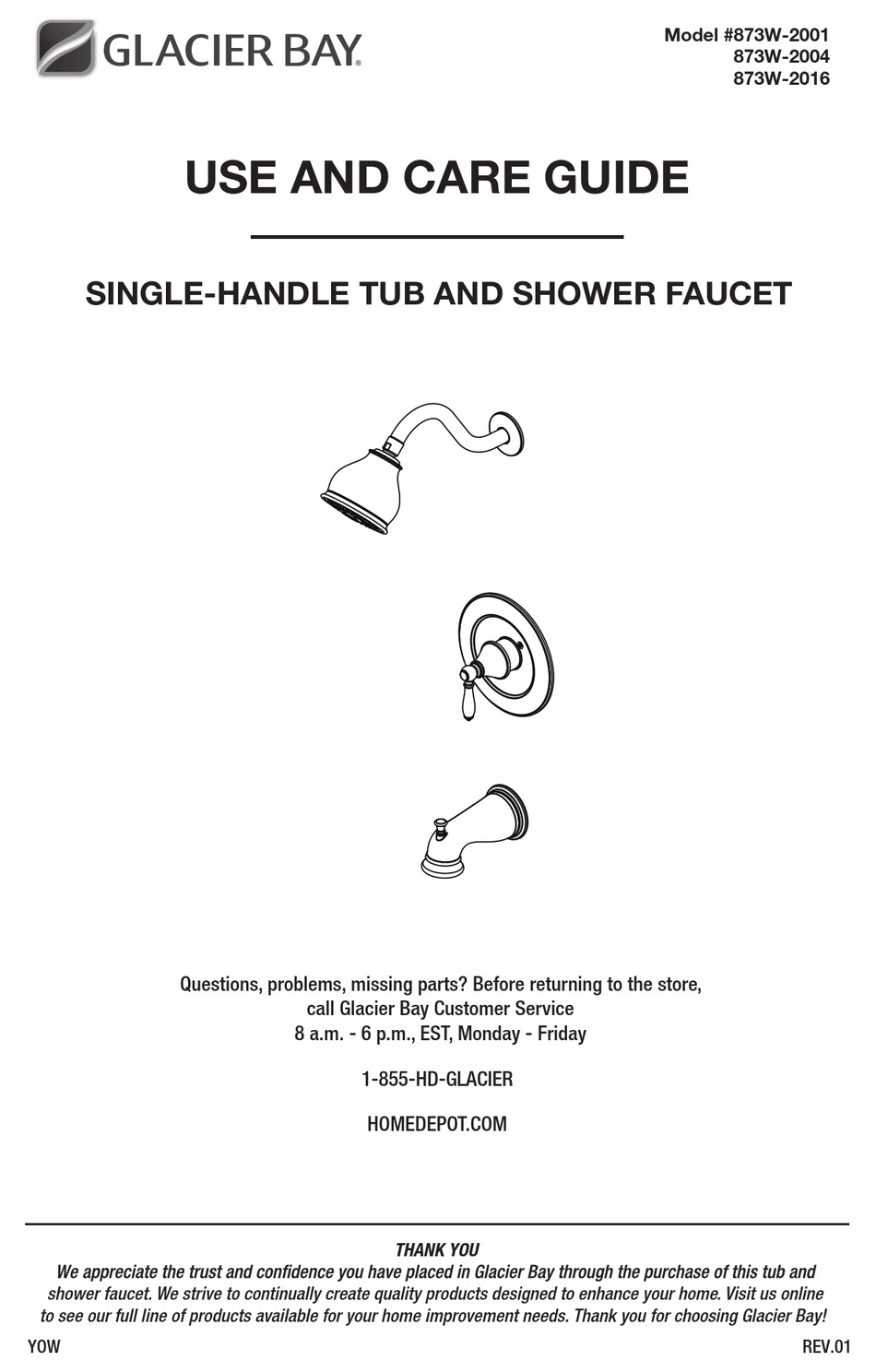 GLACIER BAY 873W2001 USE AND CARE MANUAL Pdf Download ManualsLib