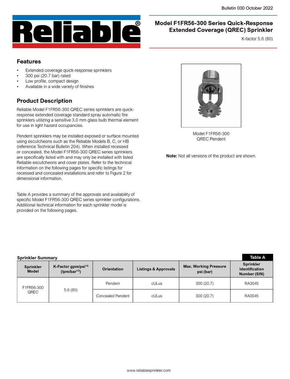 RELIABLE F1FR56300 QREC SERIES MANUAL Pdf Download ManualsLib