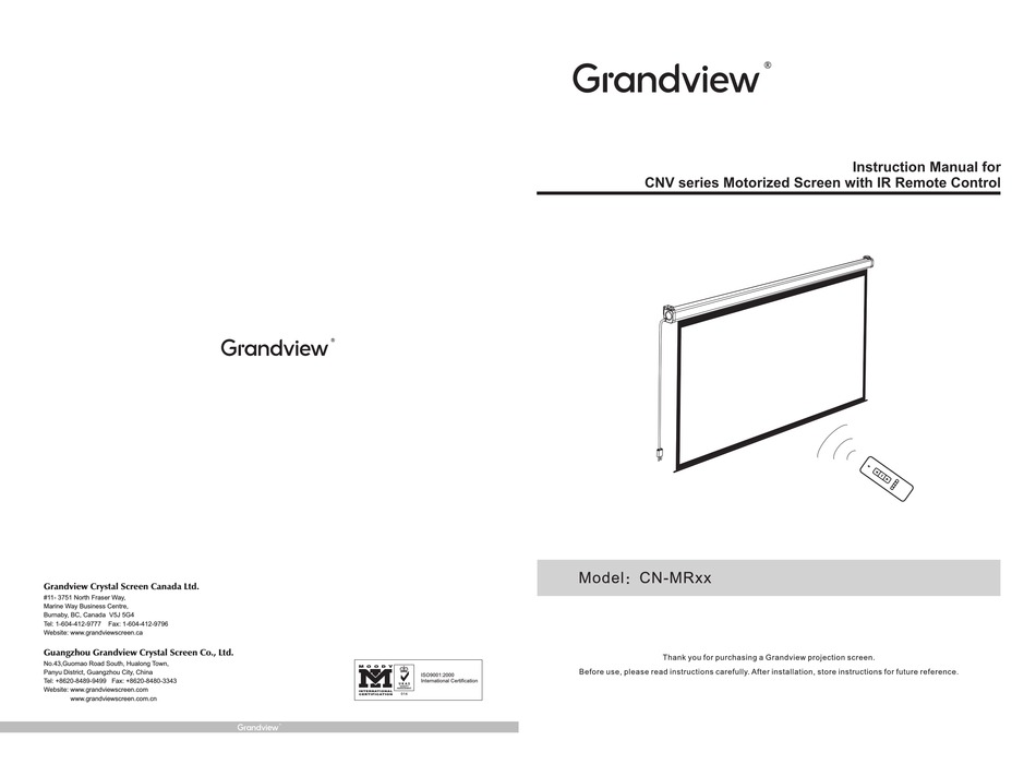 GRANDVIEW CNV SERIES INSTRUCTION MANUAL Pdf Download ManualsLib