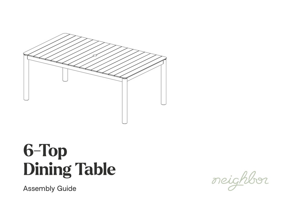 NEIGHBOR 6TOP DINING TABLE ASSEMBLY MANUAL Pdf Download ManualsLib