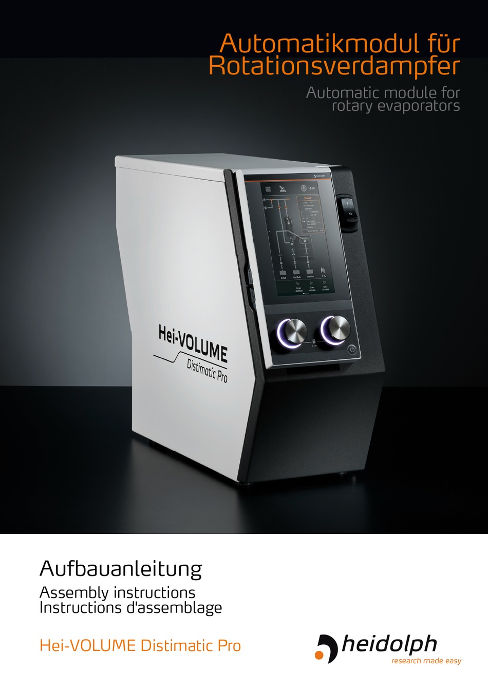 HEIDOLPH HEIVOLUME DISTIMATIC PRO ASSEMBLY INSTRUCTIONS MANUAL Pdf