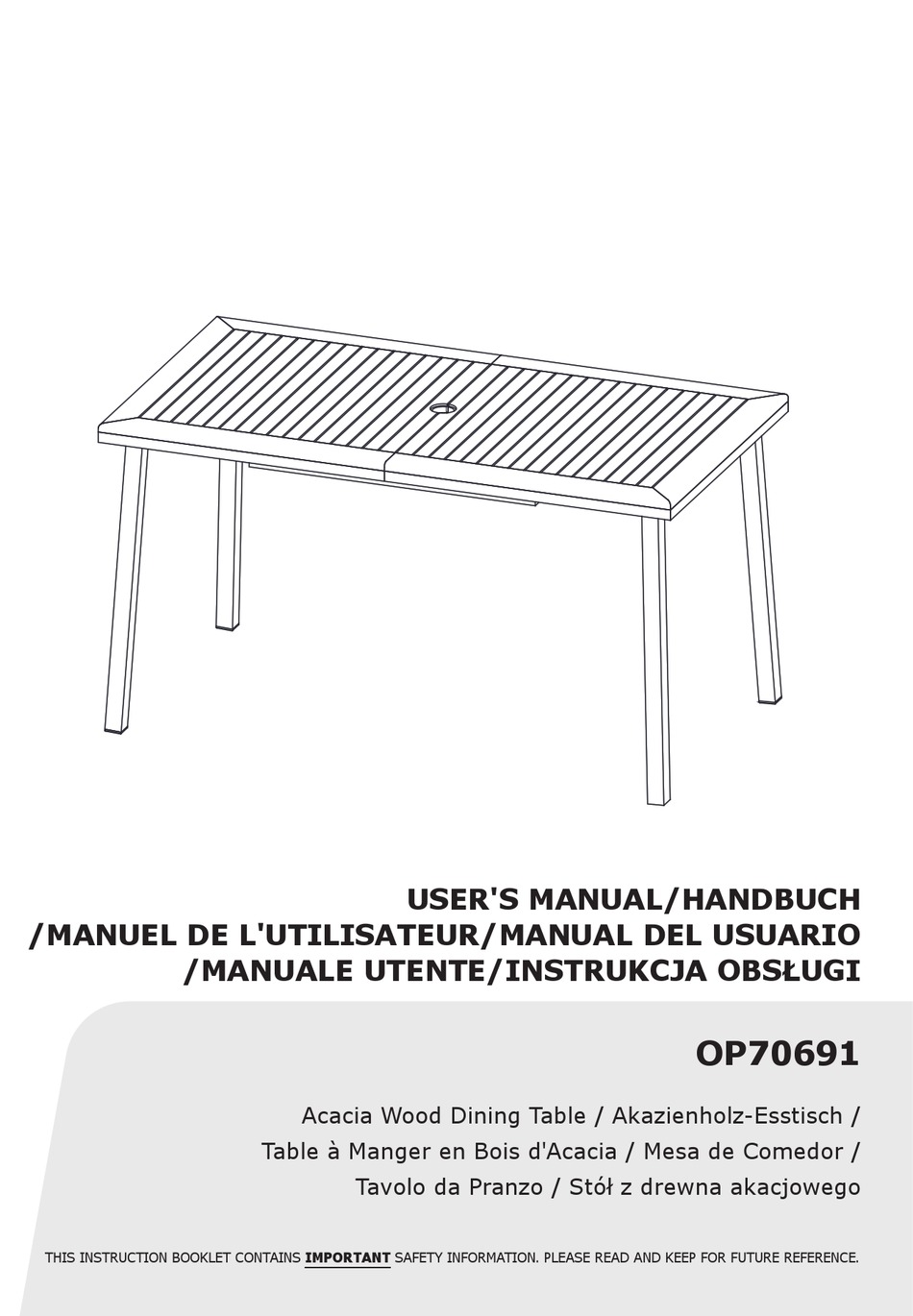 PATIOJOY OP70691 USER MANUAL Pdf Download ManualsLib