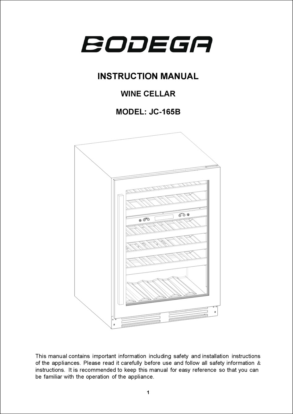 BODEGA JC165B INSTRUCTION MANUAL Pdf Download ManualsLib