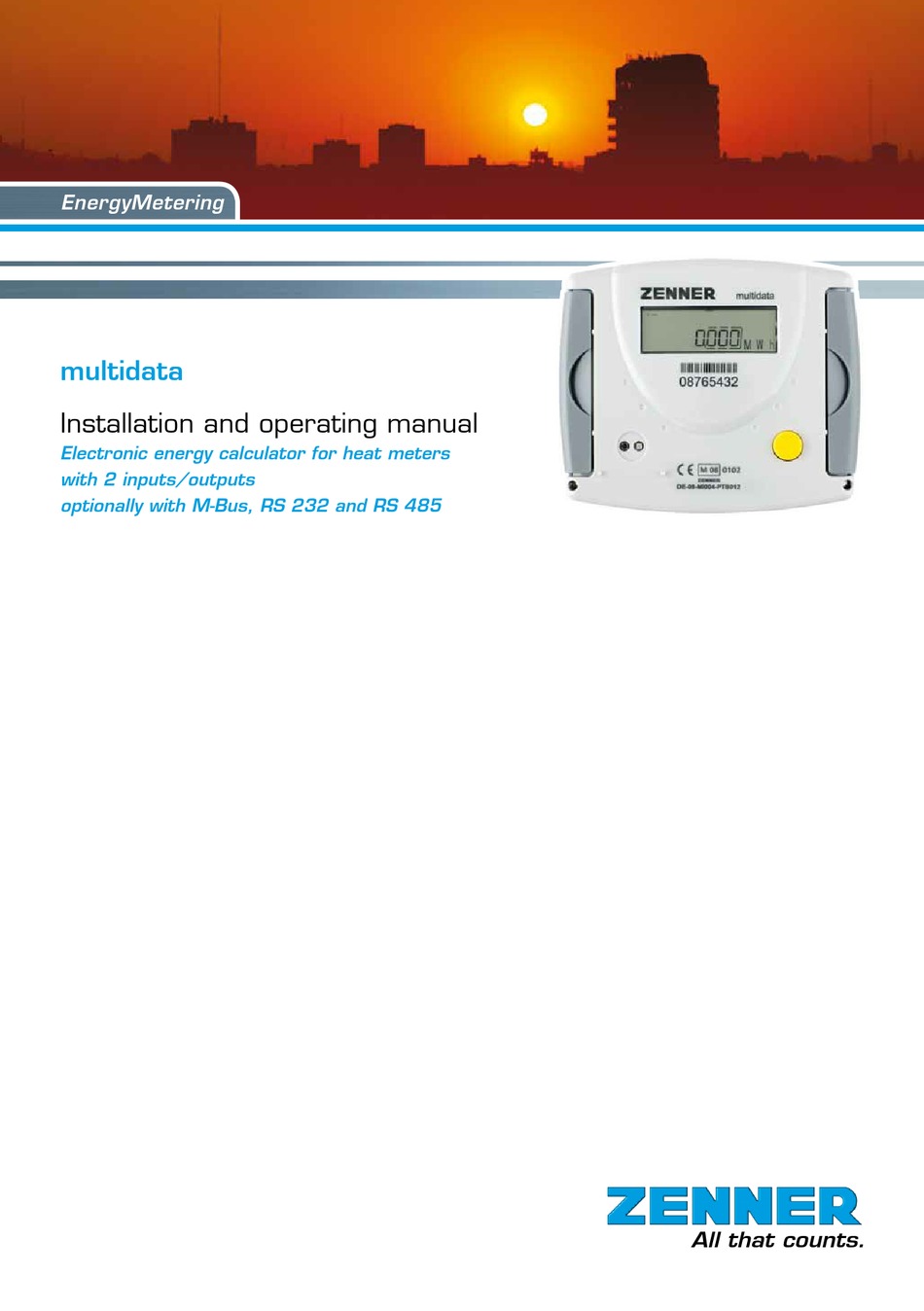ZENNER MULTIDATA INSTALLATION AND OPERATING MANUAL Pdf Download ...