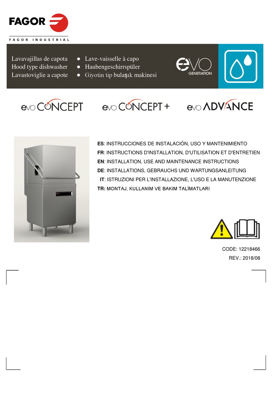 FAGOR EVOCONCEPT INSTALLATION, USE AND MAINTENANCE INSTRUCTIONS Pdf Download ManualsLib