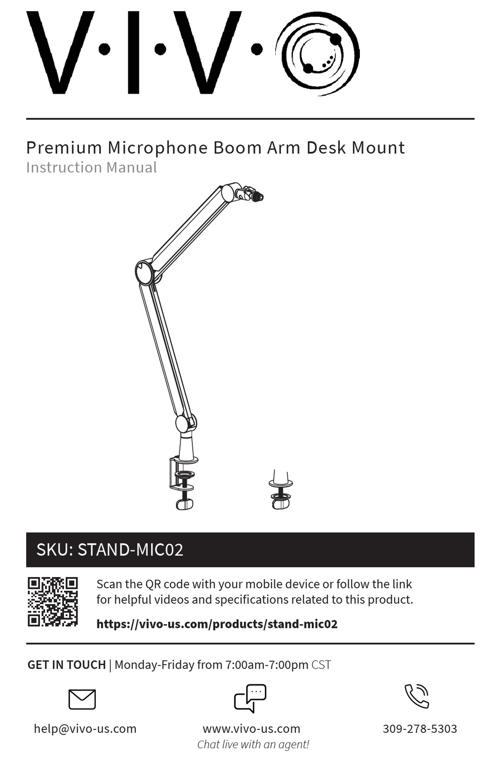 VIVO STAND-MIC02 INSTRUCTION MANUAL Pdf Download | ManualsLib