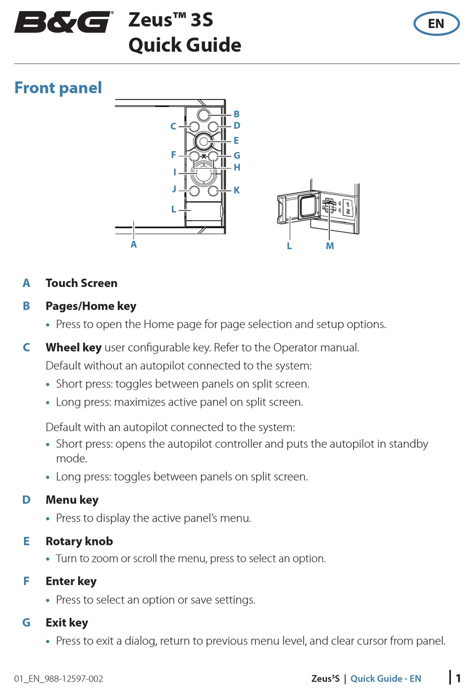 B&G ZEUS 3S QUICK MANUAL Pdf Download | ManualsLib