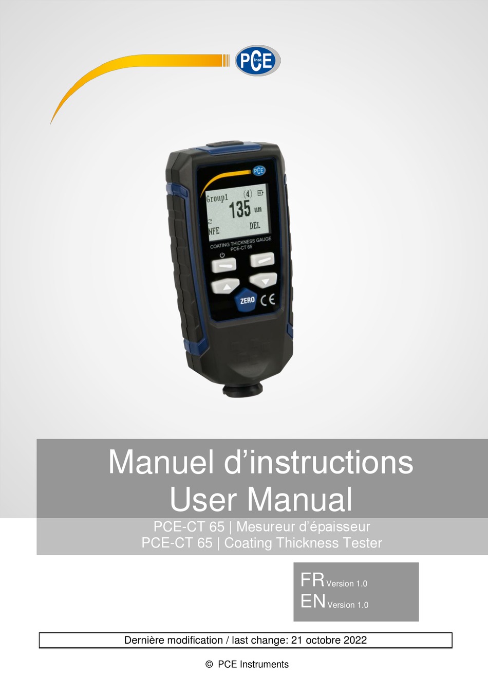 PCE INSTRUMENTS PCE-CT 65 USER MANUAL Pdf Download | ManualsLib