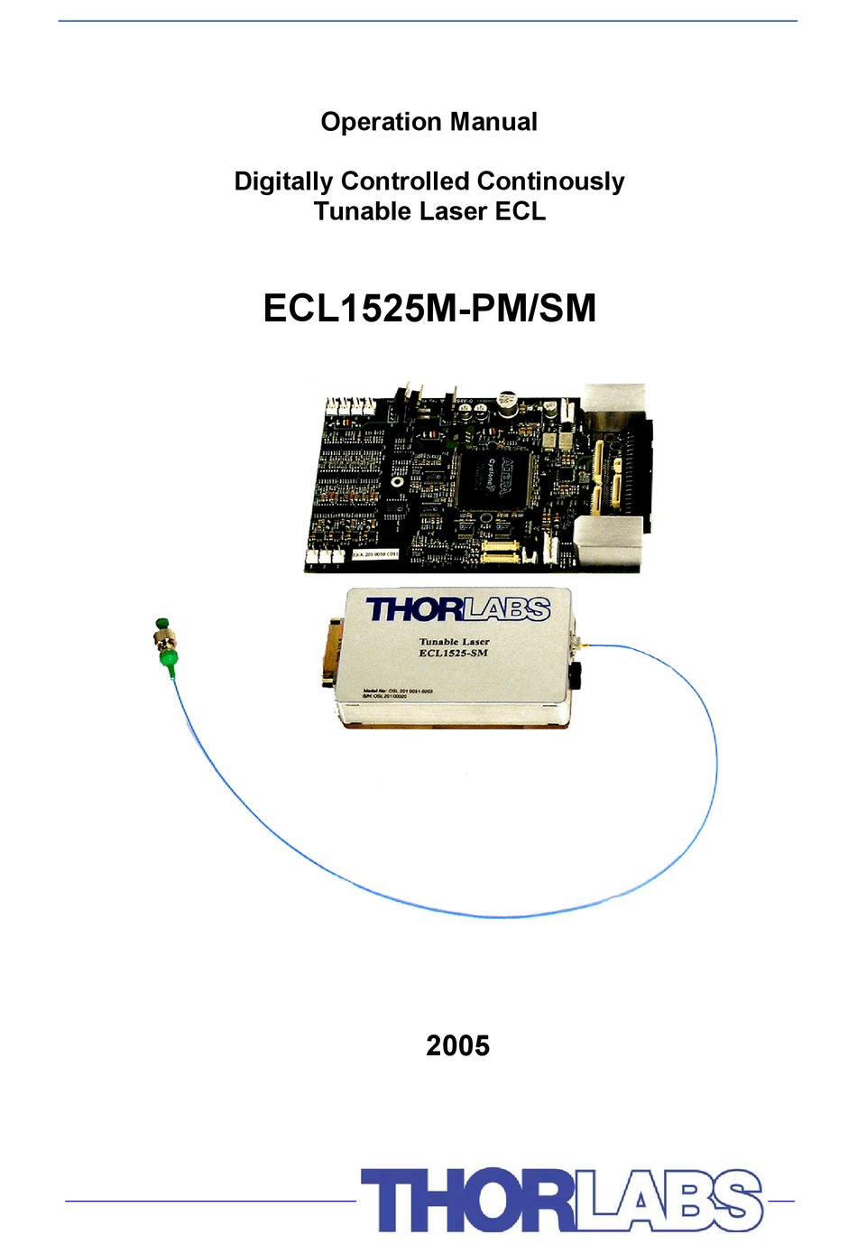 THORLABS ECL1525M-PM OPERATION MANUAL Pdf Download | ManualsLib