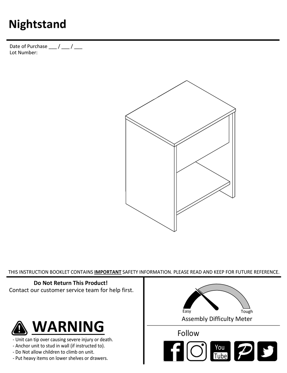 AMERIWOOD HOME ASSEMBLY INSTRUCTIONS MANUAL Pdf Download