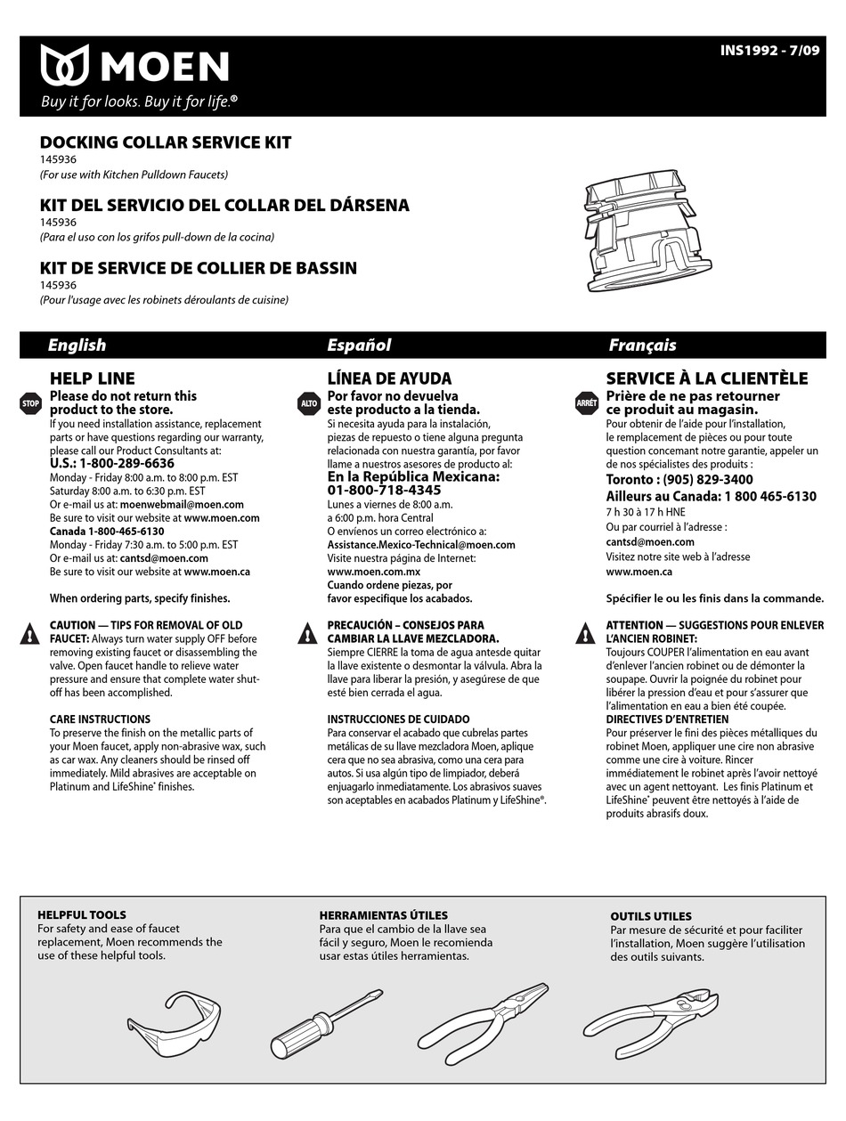 MOEN 145936 INSTRUCTIONS Pdf Download ManualsLib   Moen 145936 