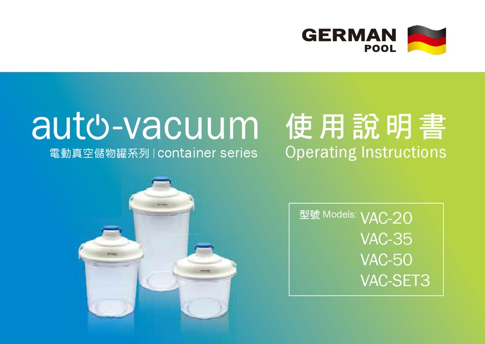 GERMAN POOL AUTOVACUUM VAC20 OPERATING INSTRUCTIONS MANUAL Pdf Download ManualsLib
