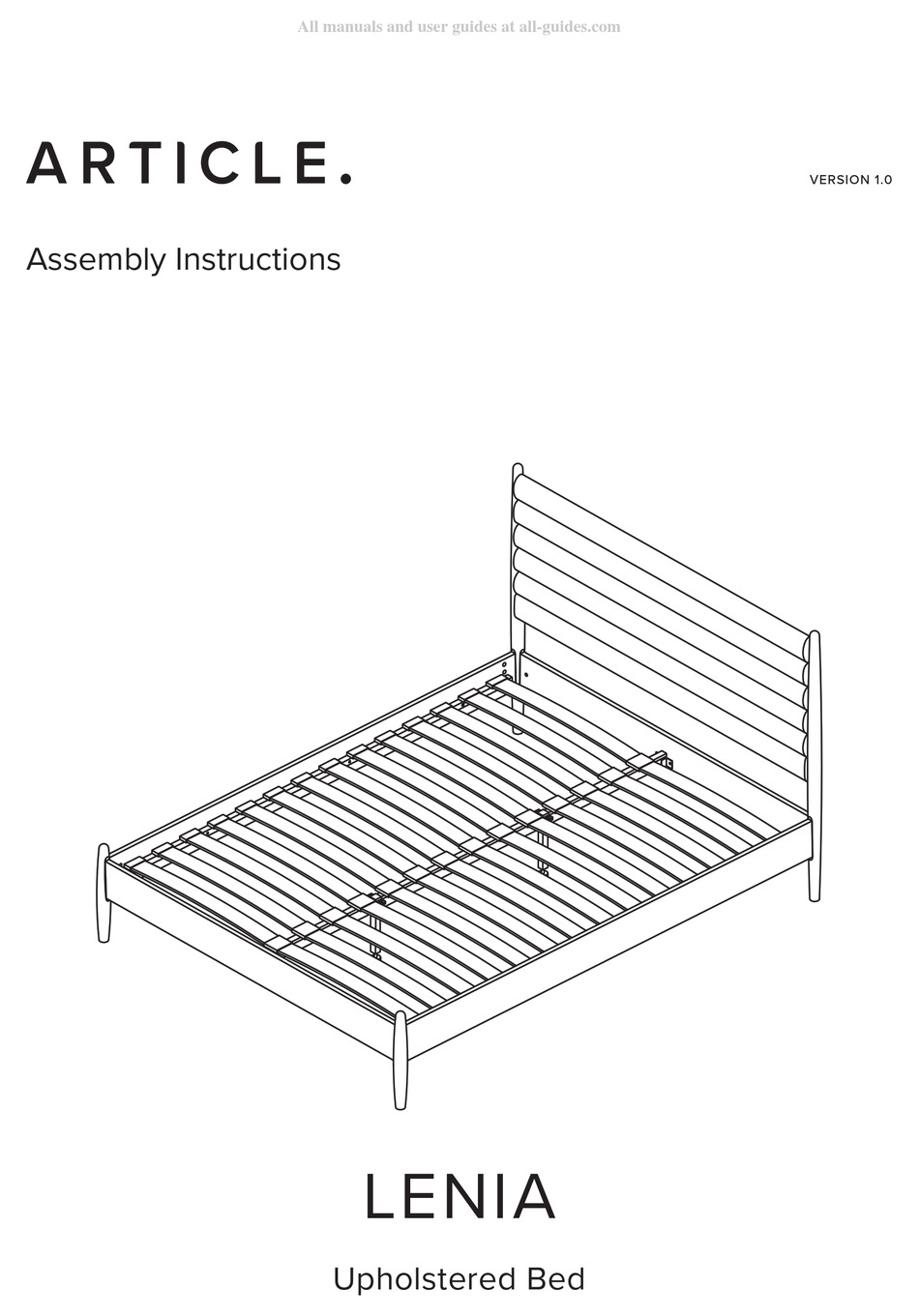ARTICLE LENIA ASSEMBLY INSTRUCTIONS MANUAL Pdf Download ManualsLib