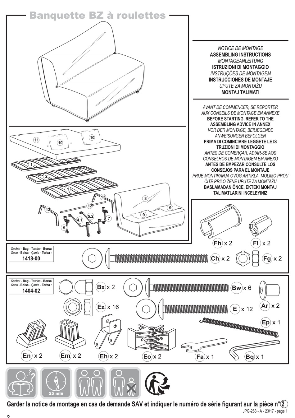 LA REDOUTE BZ ASSEMBLING INSTRUCTIONS Pdf Download ManualsLib