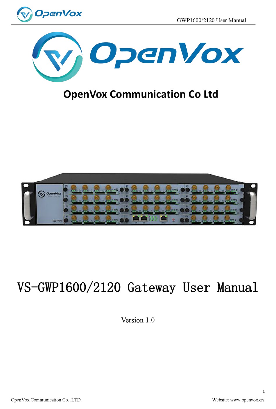 OPENVOX VS-GWP1600 SERIES USER MANUAL Pdf Download | ManualsLib