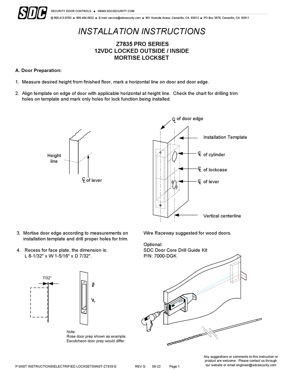 SDC PRO SERIES INSTALLATION INSTRUCTIONS MANUAL Pdf Download | ManualsLib