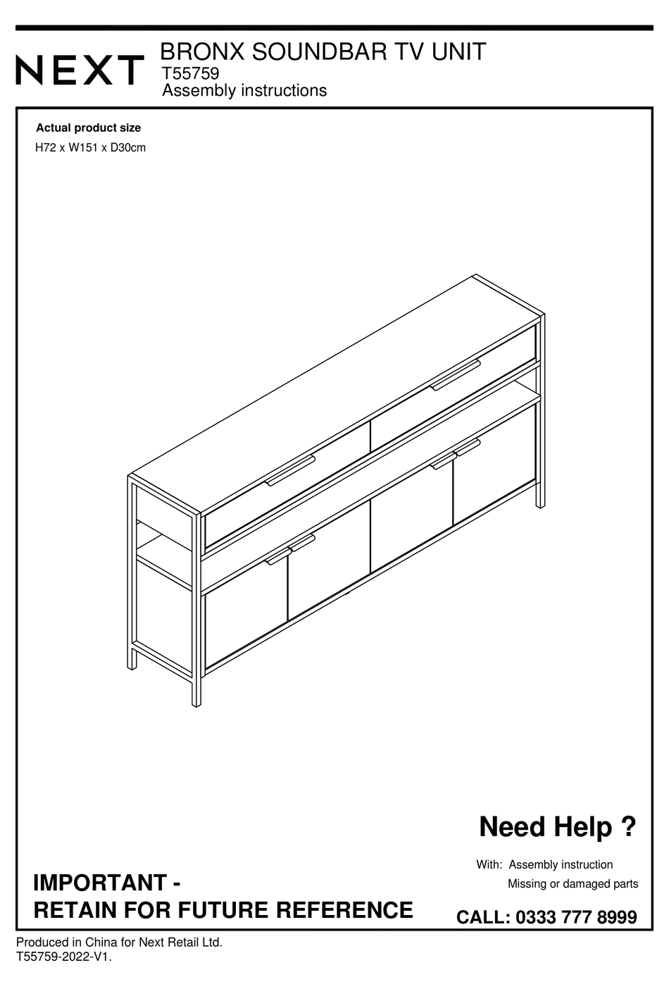 NEXT BRONX T55759 ASSEMBLY INSTRUCTIONS MANUAL Pdf Download ManualsLib