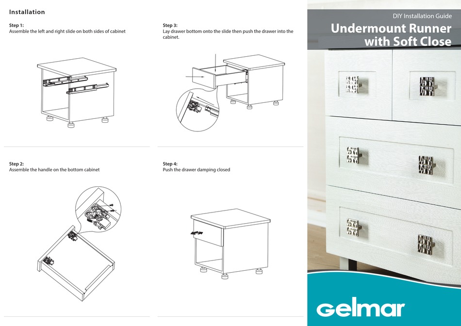GELMAR UNDERMOUNT RUNNER WITH SOFT CLOSE 7060 INSTALLATION MANUAL Pdf Download ManualsLib