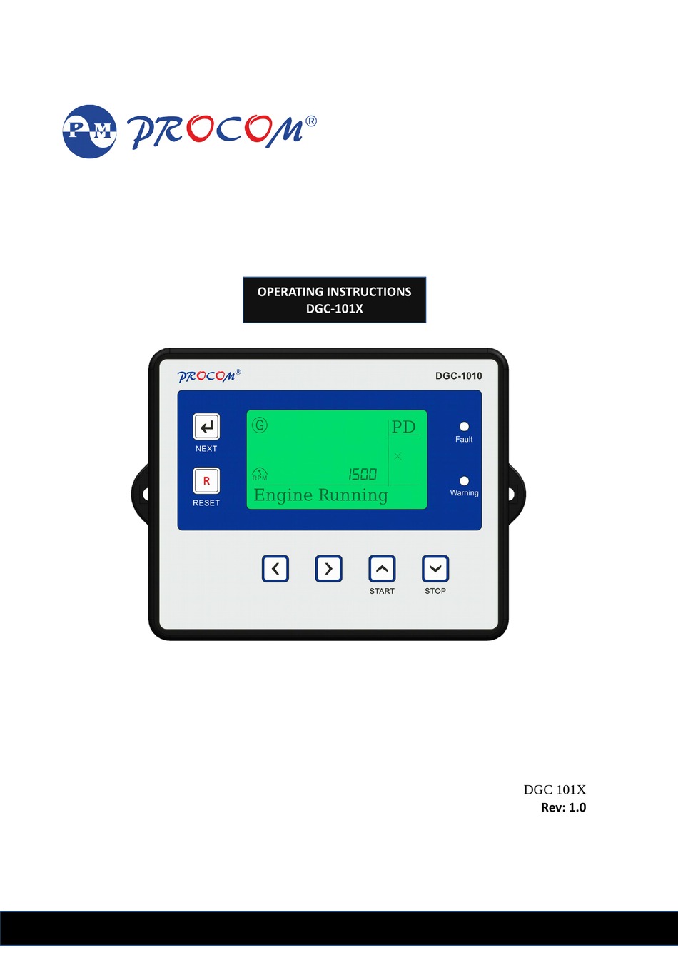 DGC101X SERIES OPERATING INSTRUCTIONS MANUAL Pdf Download