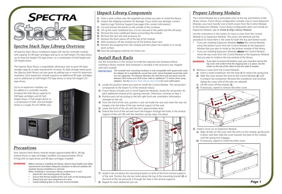 SPECTRA STACK QUICK START MANUAL Pdf Download ManualsLib