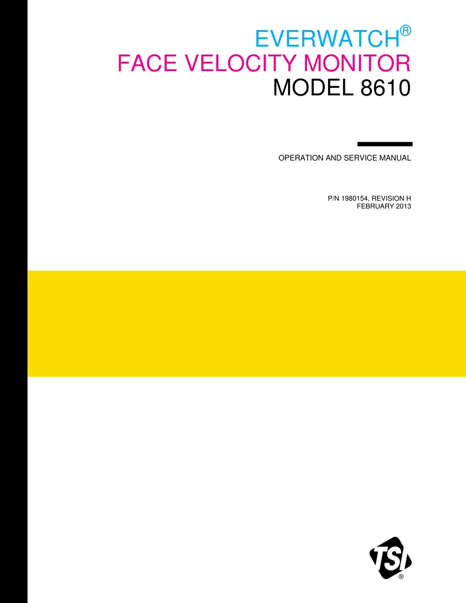 TSI INSTRUMENTS EVERWATCH 8610 OPERATION AND SERVICE MANUAL Pdf Download ManualsLib